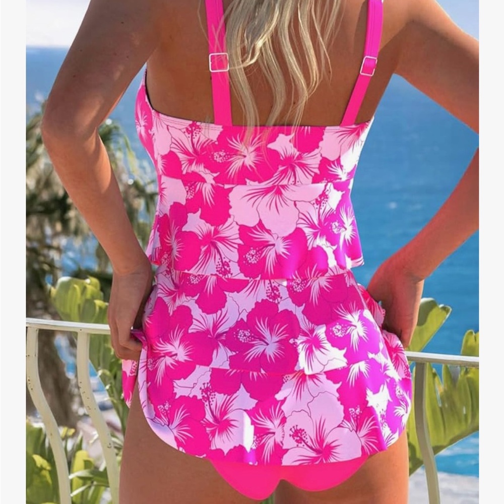 Pink Floral Swimwear